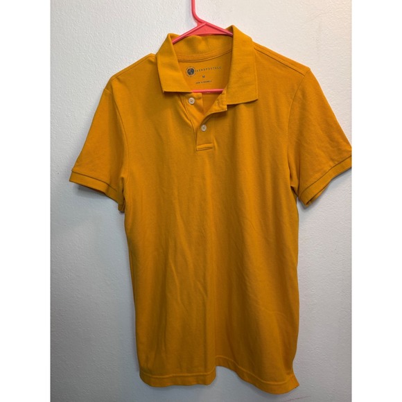 Aeropostale Other - Aeropostale Mens Short Sleeve Polo Shirt Mustard Yellow Gold Pique Knit Size M